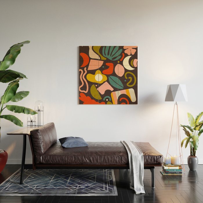 organic shapes geometric abstract shapes 3 Wood Wall Art Gallery Image 2