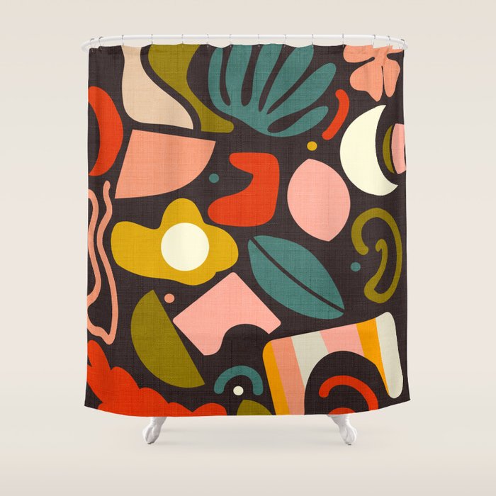 organic shapes geometric abstract shapes 3 Shower Curtain Gallery Image 1