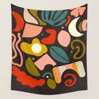 organic shapes geometric abstract shapes 3 Wall Tapestry Gallery Image 4