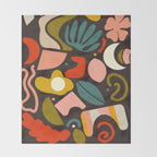organic shapes geometric abstract shapes 3 Throw Blanket Gallery Image 2