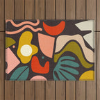 organic shapes geometric abstract shapes 3 Outdoor Rug Gallery Image 1