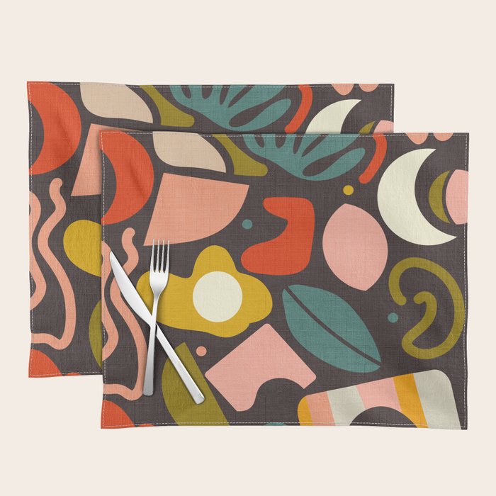 organic shapes geometric abstract shapes 3 Placemat Gallery Image 1