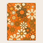 70s Retro Floral Pattern Groovy Garden Flowers in Orange and Brown Notebook Gallery Image 4