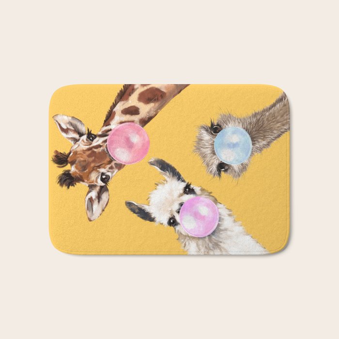 Bubble Gum Gang in Yellow Bath Mat Gallery Image 1