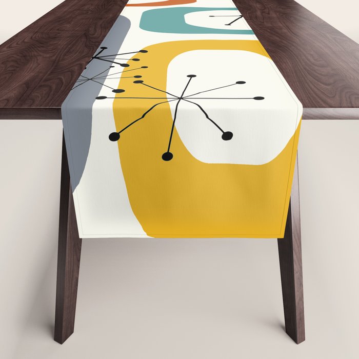 Mid Century Modern Shapes 02 #society6 #buyart Table Runner Gallery Image 1