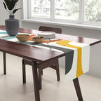 Mid Century Modern Shapes 02 #society6 #buyart Table Runner Gallery Image 2