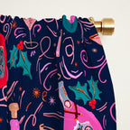 Festive Celebration Pattern  Holiday Champagne Bottles  and Cheers Window Curtain Gallery Image 2