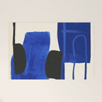 Abstract Blue Brushstrokes Minimalist Painting Welcome Mat Gallery Image 1