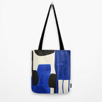 Abstract Blue Brushstrokes Minimalist Painting Tote Bag Gallery Image 2