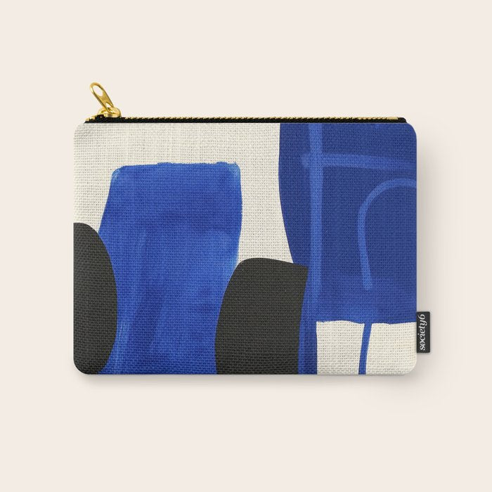Abstract Blue Brushstrokes Minimalist Painting Carry All Pouch Gallery Image 1