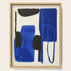 Abstract Blue Brushstrokes Minimalist Painting Serving Tray Gallery Image 1