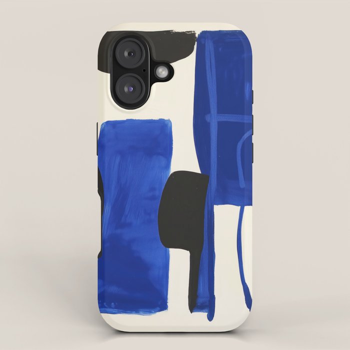 Abstract Blue Brushstrokes Minimalist Painting iPhone Case Gallery Image 1