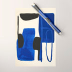 Abstract Blue Brushstrokes Minimalist Painting Wrapping Paper Gallery Image 1