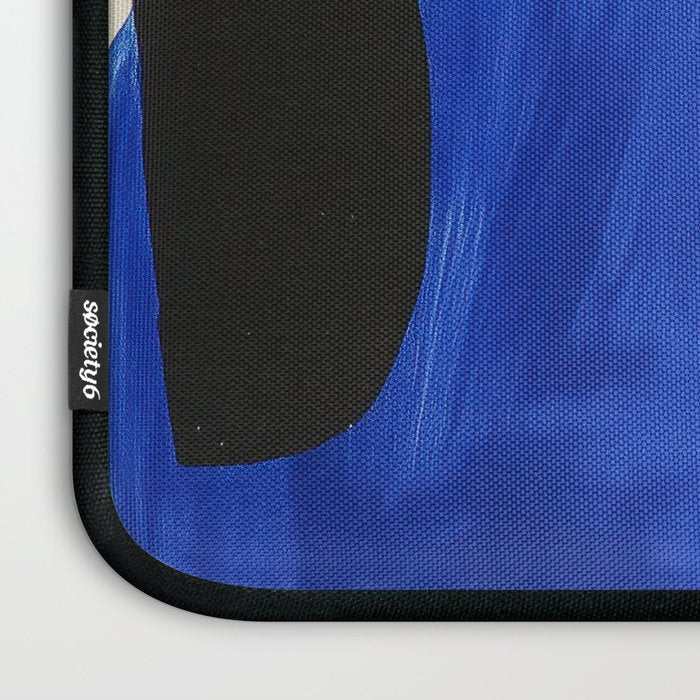 Abstract Blue Brushstrokes Minimalist Painting Laptop Sleeve Gallery Image 3