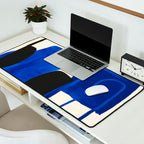 Abstract Blue Brushstrokes Minimalist Painting Desk Mat Gallery Image 2