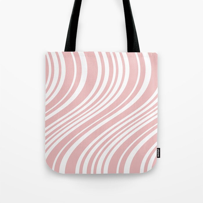 Wavy Stripes XXIX - Blush Pink Tote Bag Gallery Image 1