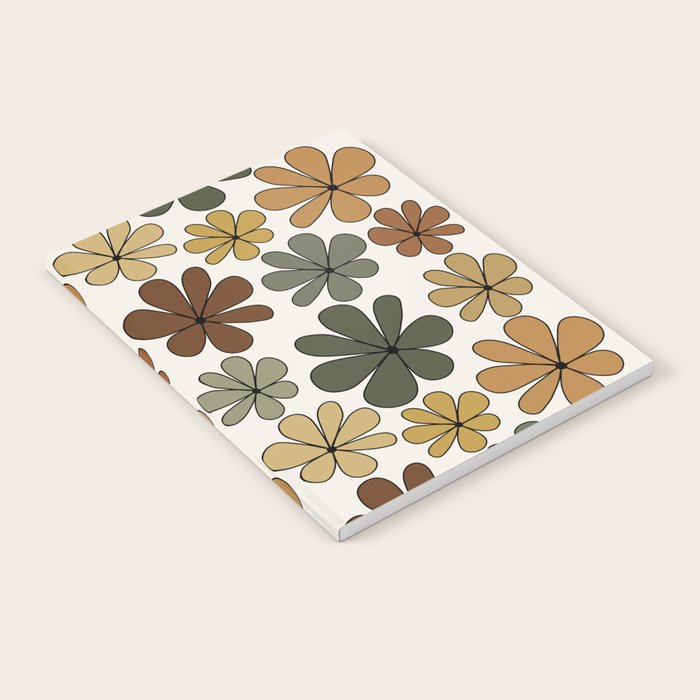 Retro Daisy Pattern Multicolor IX Notebook Gallery Image 2