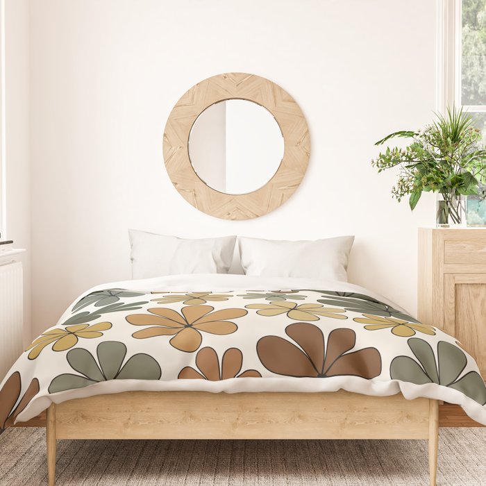 Retro Daisy Pattern Multicolor IX Duvet Cover Gallery Image 3