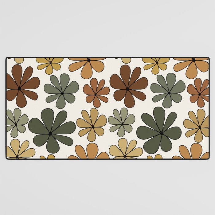 Retro Daisy Pattern Multicolor IX Desk Mat Gallery Image 3