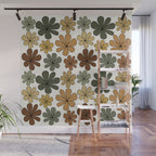 Retro Daisy Pattern Multicolor IX Wall Mural Gallery Image 1