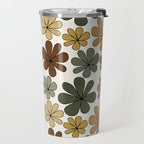 Retro Daisy Pattern Multicolor IX Travel Mug Gallery Image 2