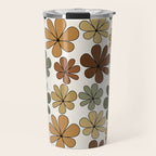Retro Daisy Pattern Multicolor IX Travel Mug Gallery Image 1