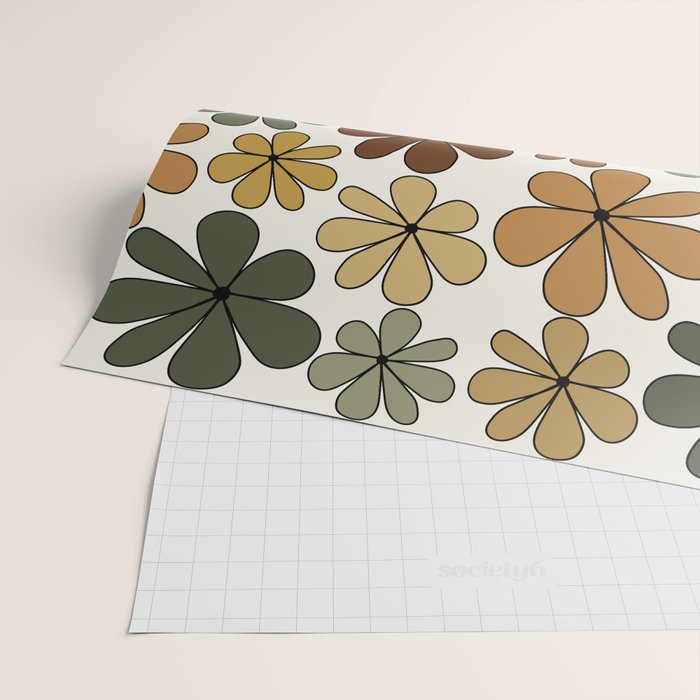 Retro Daisy Pattern Multicolor IX Wrapping Paper Gallery Image 2