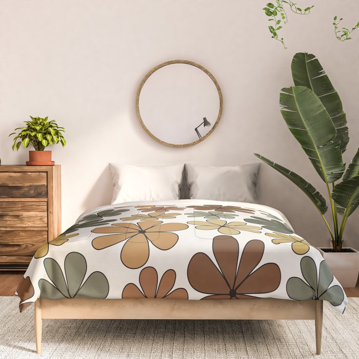 Retro Daisy Pattern Multicolor IX Comforter Gallery Image 3