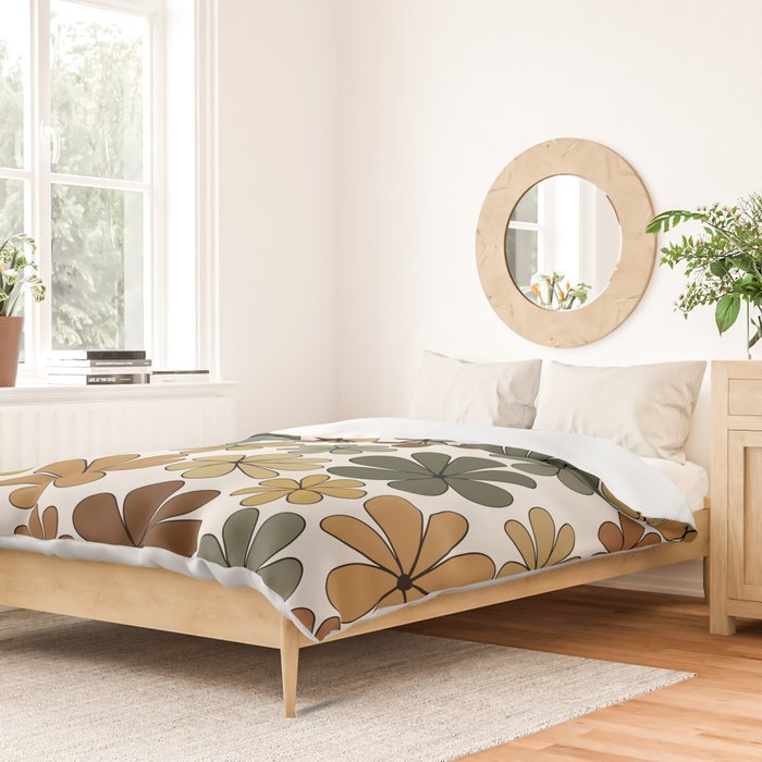 Retro Daisy Pattern Multicolor IX Duvet Cover Gallery Image 2