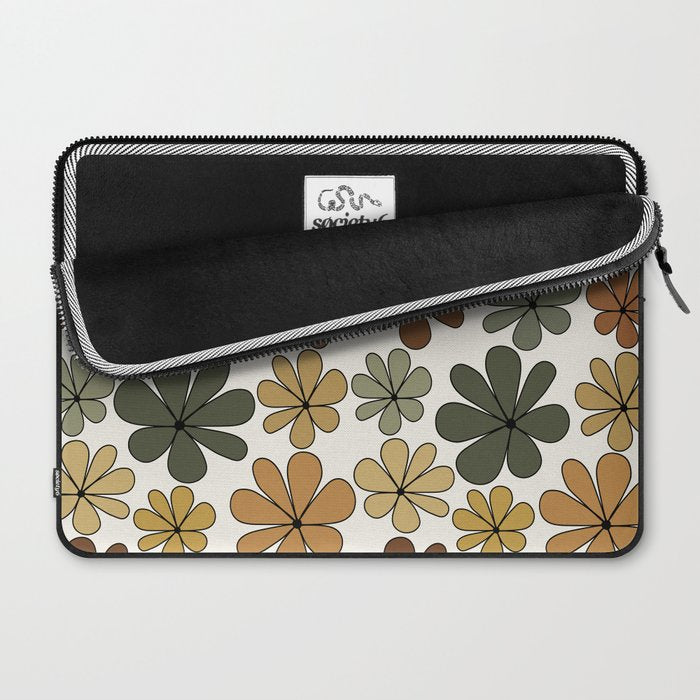 Retro Daisy Pattern Multicolor IX Laptop Sleeve Gallery Image 2