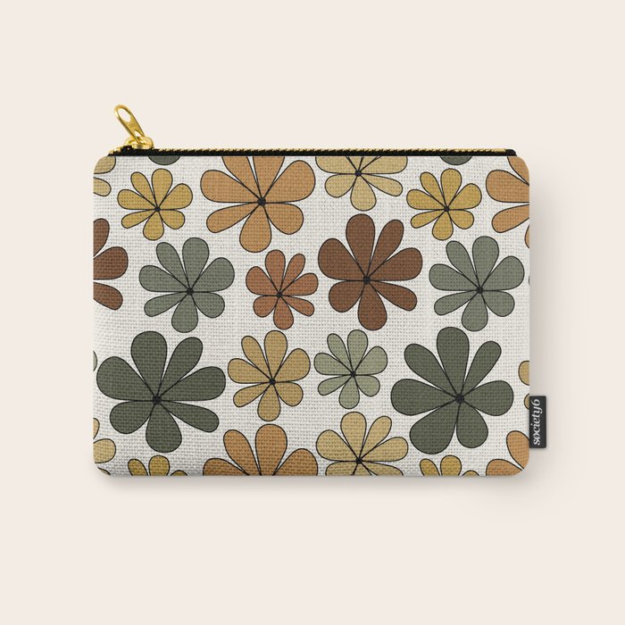 Retro Daisy Pattern Multicolor IX Carry All Pouch Gallery Image 1