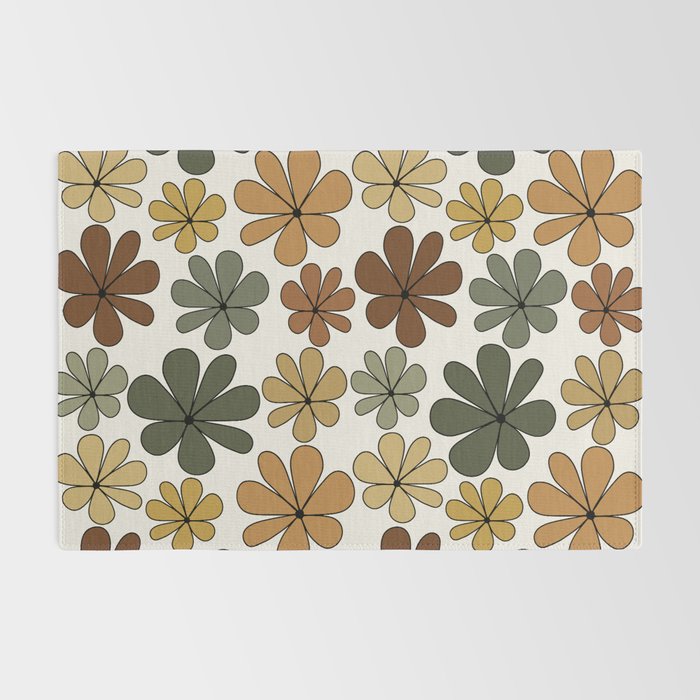 Retro Daisy Pattern Multicolor IX Rug Gallery Image 2