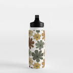Retro Daisy Pattern Multicolor IX Water Bottle Gallery Image 3
