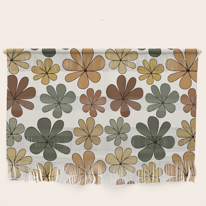 Retro Daisy Pattern Multicolor IX Wall Hanging Gallery Image 1