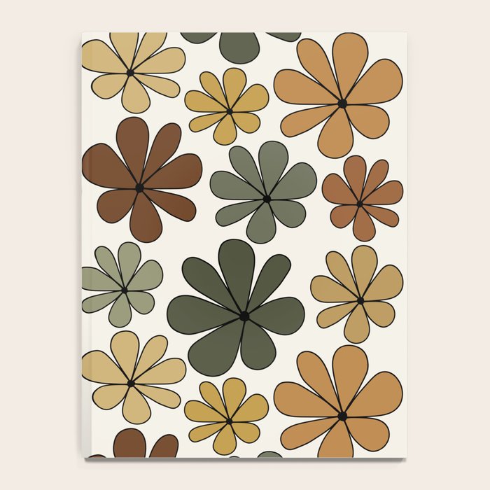 Retro Daisy Pattern Multicolor IX Notebook Gallery Image 4