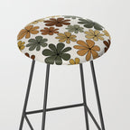 Retro Daisy Pattern Multicolor IX Stool Gallery Image 2