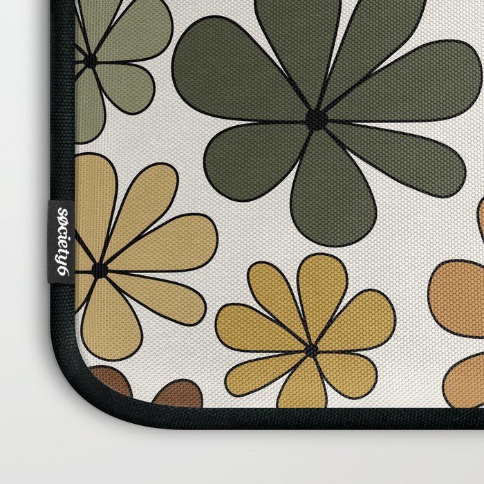 Retro Daisy Pattern Multicolor IX Laptop Sleeve Gallery Image 3