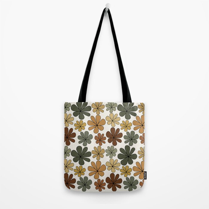 Retro Daisy Pattern Multicolor IX Tote Bag Gallery Image 2
