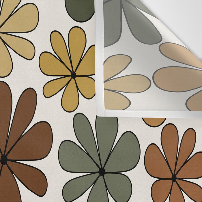 Retro Daisy Pattern Multicolor IX Wall Tapestry Gallery Image 3