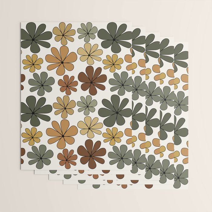 Retro Daisy Pattern Multicolor IX Wrapping Paper Gallery Image 3