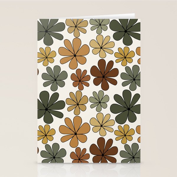Retro Daisy Pattern Multicolor IX Stationery Card Gallery Image 2