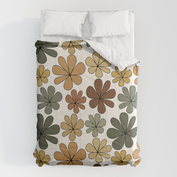 Retro Daisy Pattern Multicolor IX Comforter Gallery Image 1