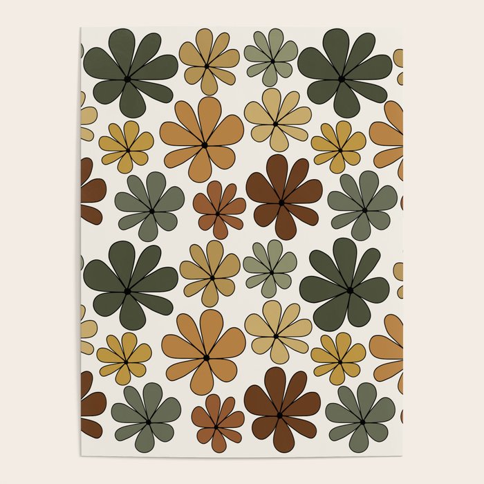 Retro Daisy Pattern Multicolor IX Poster Gallery Image 4