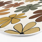Retro Daisy Pattern Multicolor IX Bath Mat Gallery Image 3