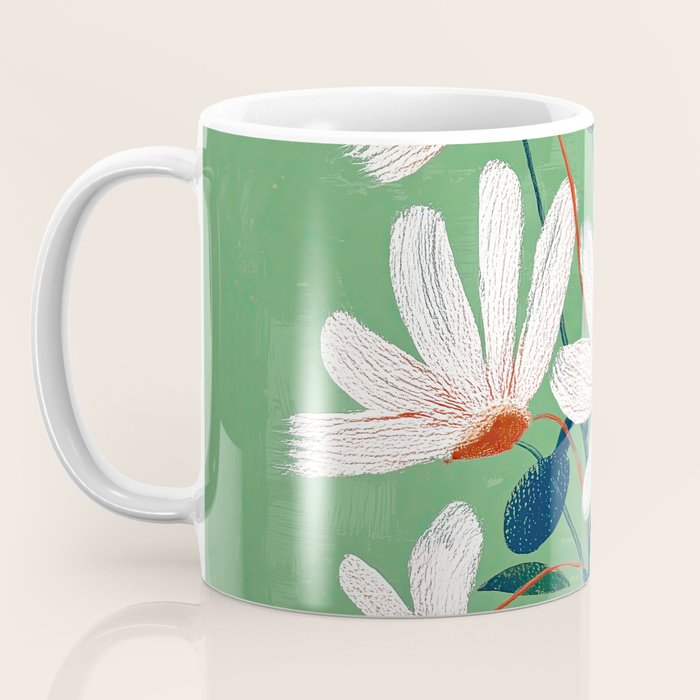 White Flowers Coffee Mug Gallery Image 3