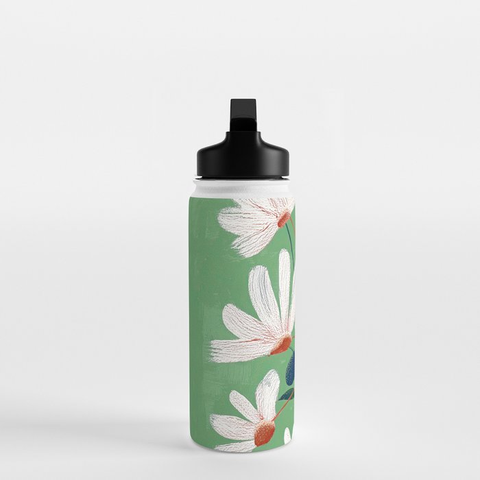 White Flowers Water Bottle Gallery Image 3