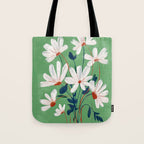White Flowers Tote Bag Gallery Image 1