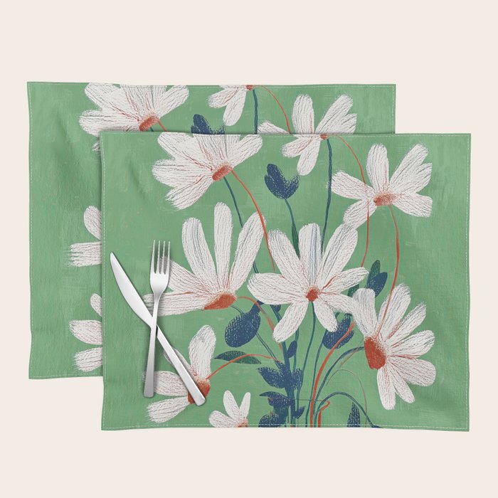 White Flowers Placemat Gallery Image 1