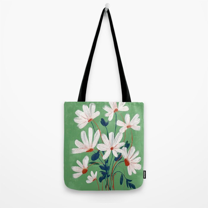 White Flowers Tote Bag Gallery Image 2