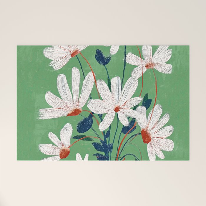 White Flowers Welcome Mat Gallery Image 1
